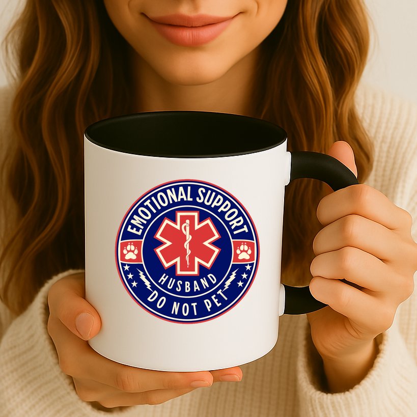 Emotional Support Husband Do Not Pet Service Dog Love Humor Mug