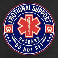 Emotional Support Husband Do Not Pet Service Dog Love Humor Beanie