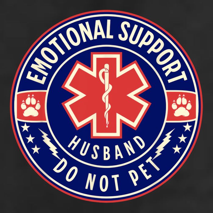 Emotional Support Husband Do Not Pet Service Dog Love Humor Beanie