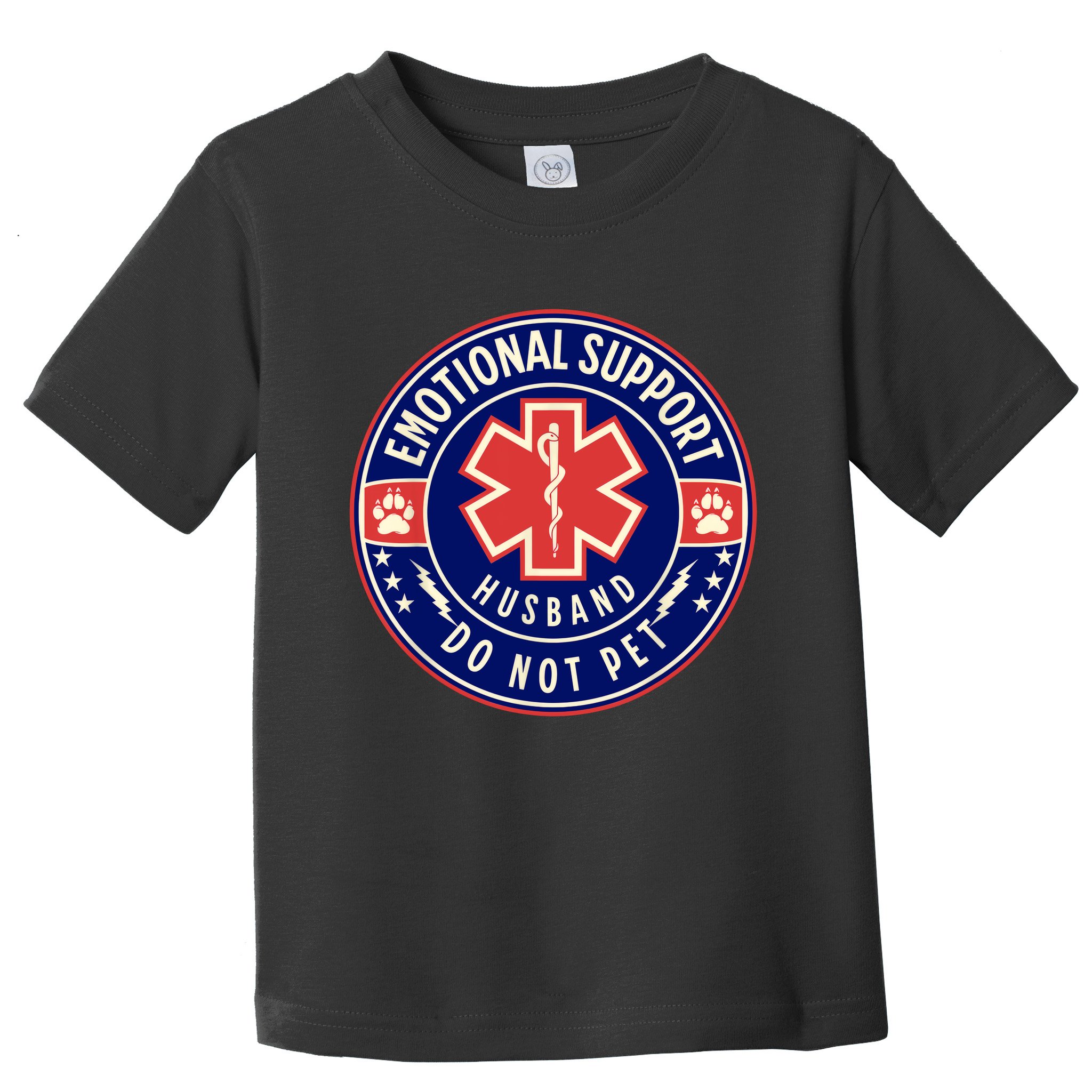 Emotional Support Husband Do Not Pet Service Dog Love Humor Toddler T-Shirt