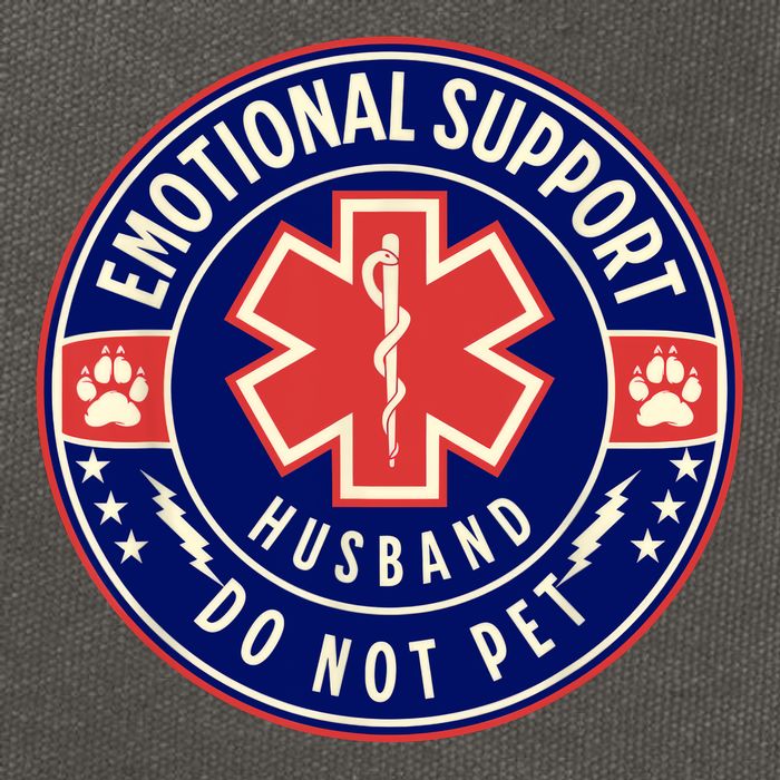 Emotional Support Husband Do Not Pet Service Dog Love Humor Cotton Canvas Backpack