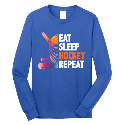 Eat Sleep Hockey Repeat Ice Hockey Player Gear Lover Meaningful Gift Long Sleeve Shirt