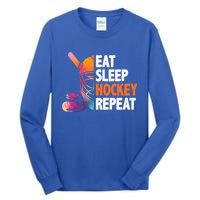 Eat Sleep Hockey Repeat Ice Hockey Player Gear Lover Meaningful Gift Tall Long Sleeve T-Shirt