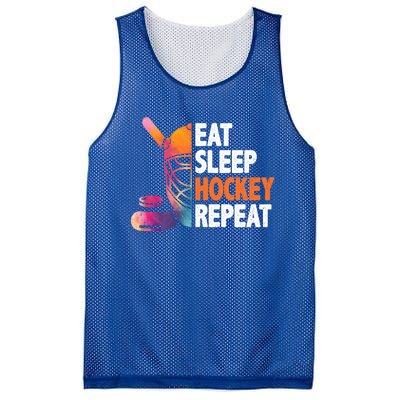 Eat Sleep Hockey Repeat Ice Hockey Player Gear Lover Meaningful Gift Mesh Reversible Basketball Jersey Tank