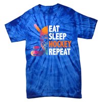 Eat Sleep Hockey Repeat Ice Hockey Player Gear Lover Meaningful Gift Tie-Dye T-Shirt