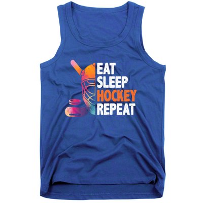 Eat Sleep Hockey Repeat Ice Hockey Player Gear Lover Meaningful Gift Tank Top