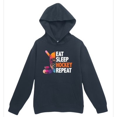 Eat Sleep Hockey Repeat Ice Hockey Player Gear Lover Meaningful Gift Urban Pullover Hoodie