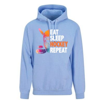 Eat Sleep Hockey Repeat Ice Hockey Player Gear Lover Meaningful Gift Unisex Surf Hoodie