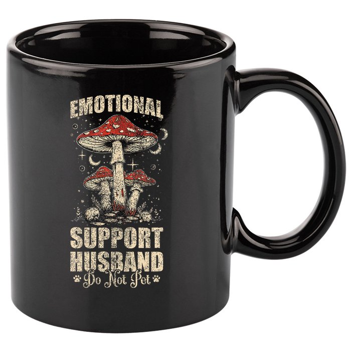 Emotional Support Husband Do Not Pet - Funny Husband 11oz C Handle Ceramic Mug