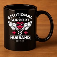 Emotional Support Husband Do Not Pet 11oz C Handle Ceramic Mug