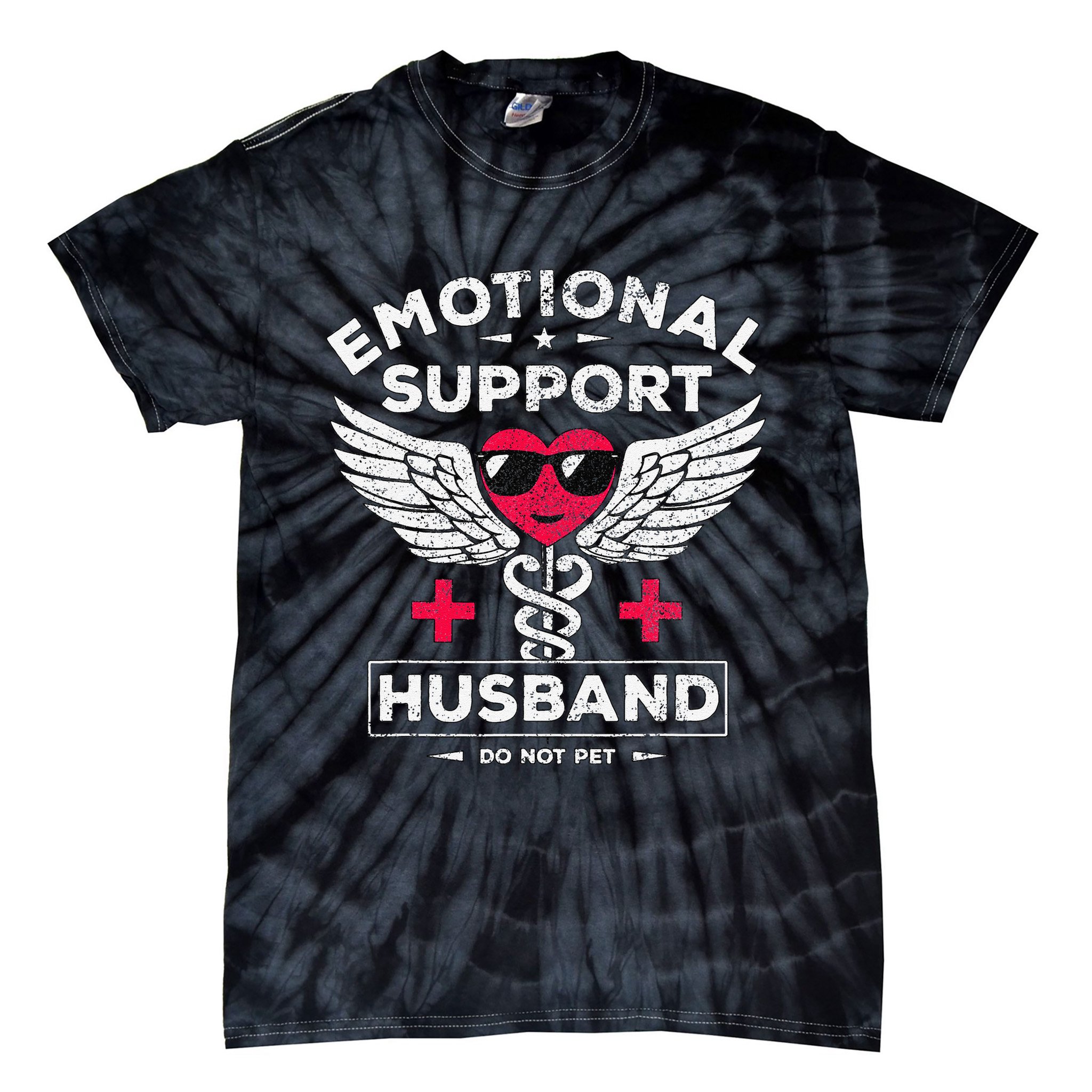 Emotional Support Husband Do Not Pet Tie-Dye T-Shirt