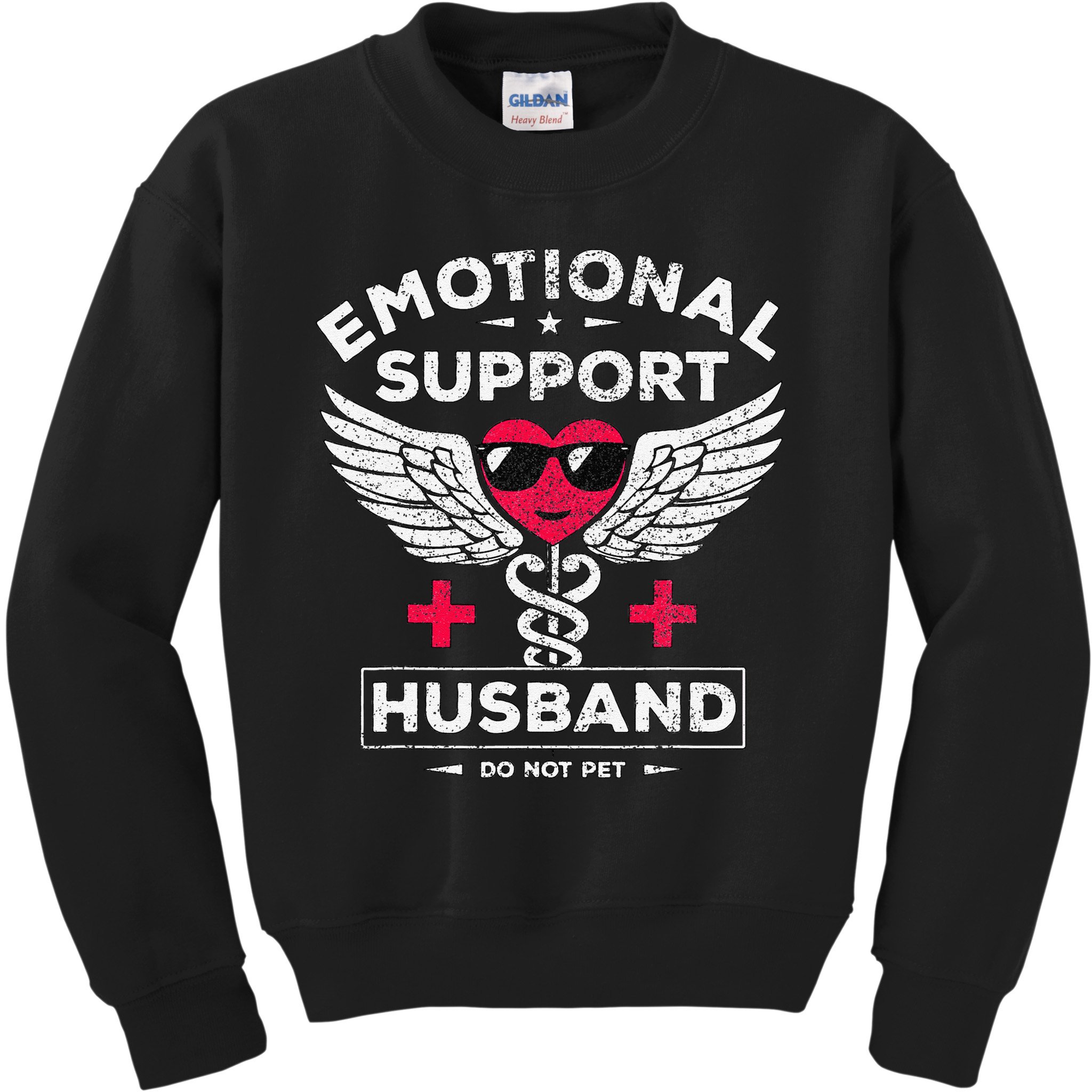 Emotional Support Husband Do Not Pet Kids Sweatshirt