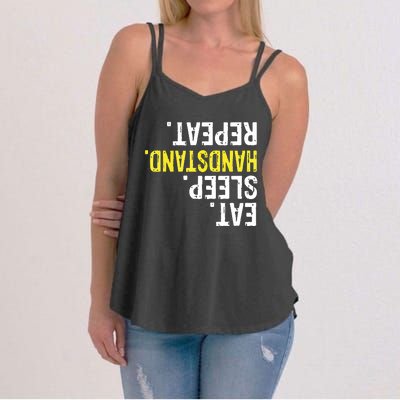 Eat Sleep Handstand Repeat Gymnastics Gift Women's Strappy Tank