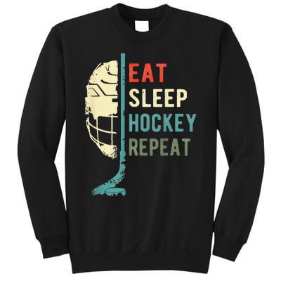 Eat Sleep Hockey Repeat Funny Retro Vintage  Sweatshirt