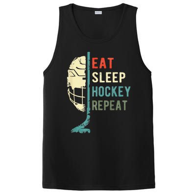 Eat Sleep Hockey Repeat Funny Retro Vintage  PosiCharge Competitor Tank