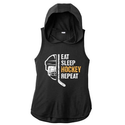 Eat Sleep Hockey Repeat Great Gift For Hockey Players Ladies PosiCharge Tri-Blend Wicking Draft Hoodie Tank