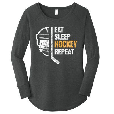 Eat Sleep Hockey Repeat Great Gift For Hockey Players Women's Perfect Tri Tunic Long Sleeve Shirt