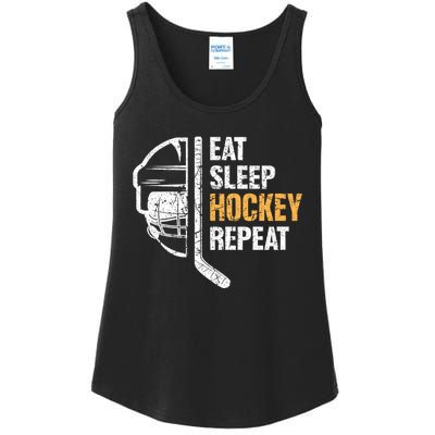 Eat Sleep Hockey Repeat Great Gift For Hockey Players Ladies Essential Tank