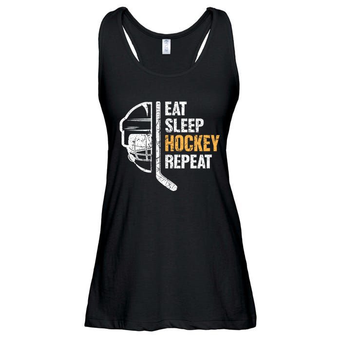 Eat Sleep Hockey Repeat Great Gift For Hockey Players Ladies Essential Flowy Tank