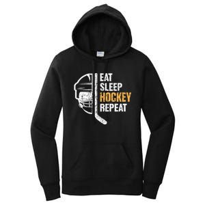 Eat Sleep Hockey Repeat Great Gift For Hockey Players Women's Pullover Hoodie