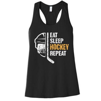 Eat Sleep Hockey Repeat Great Gift For Hockey Players Women's Racerback Tank