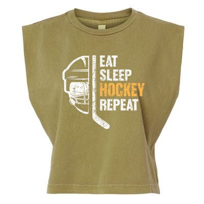 Eat Sleep Hockey Repeat Great Gift For Hockey Players Garment-Dyed Women's Muscle Tee