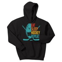 Eat Sleep Hockey Repeat Hockey Funny Ice Hockey Kids Hoodie