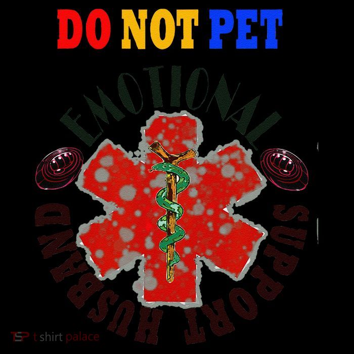 Emotional Support Husband Do Not Pet Drawstring Bag
