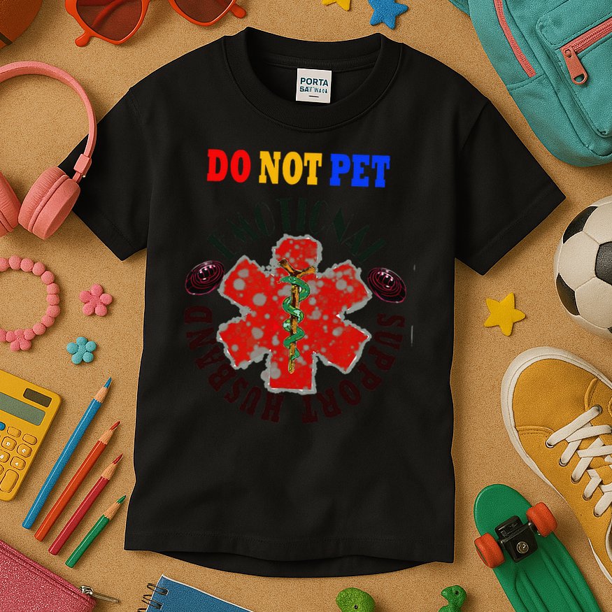 Emotional Support Husband Do Not Pet Kids T-Shirt