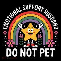 Emotional Support Husband Do Not Pet Stripe Pom Pom Beanie