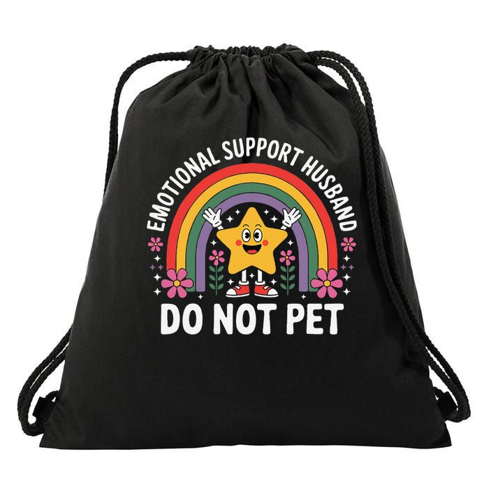 Emotional Support Husband Do Not Pet Drawstring Bag