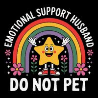 Emotional Support Husband Do Not Pet Drawstring Bag