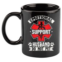 Emotional Support Husband Do Not Pet Meme 11oz C Handle Ceramic Mug