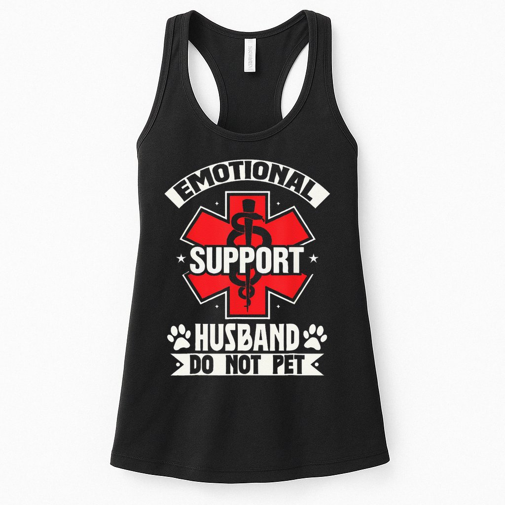 Emotional Support Husband Do Not Pet Meme Womens Tank Top
