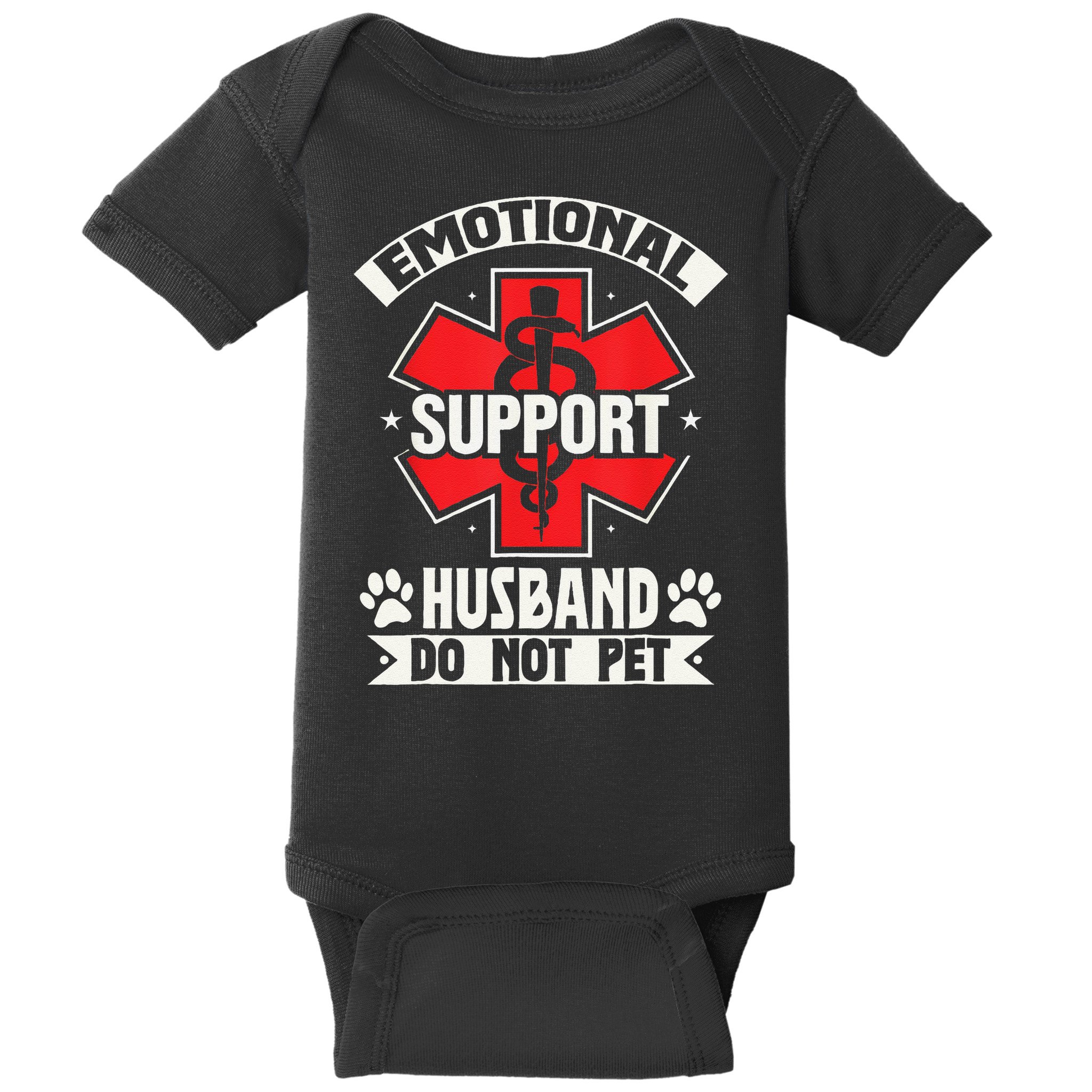 Emotional Support Husband Do Not Pet Meme Baby Bodysuit