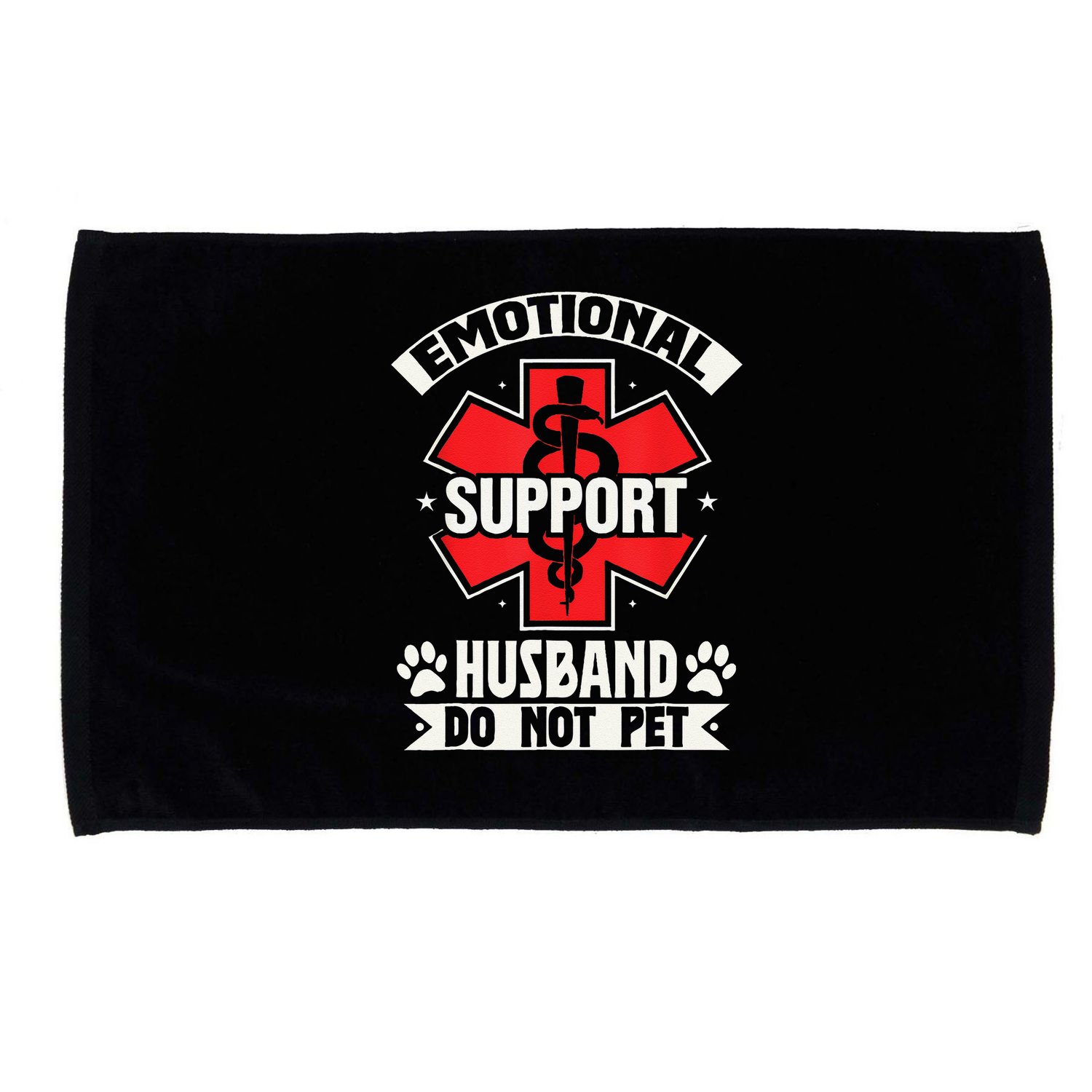 Emotional Support Husband Do Not Pet Meme Microfiber Hand Towel