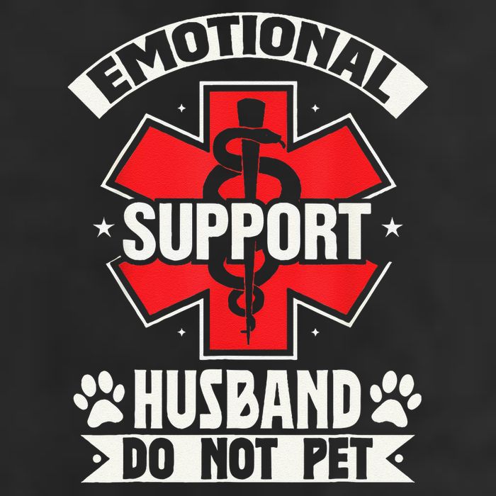 Emotional Support Husband Do Not Pet Meme Microfiber Hand Towel