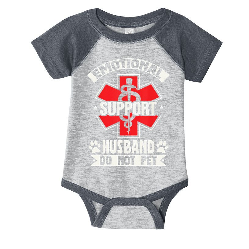 Emotional Support Husband Do Not Pet Meme Infant Baby Jersey Bodysuit