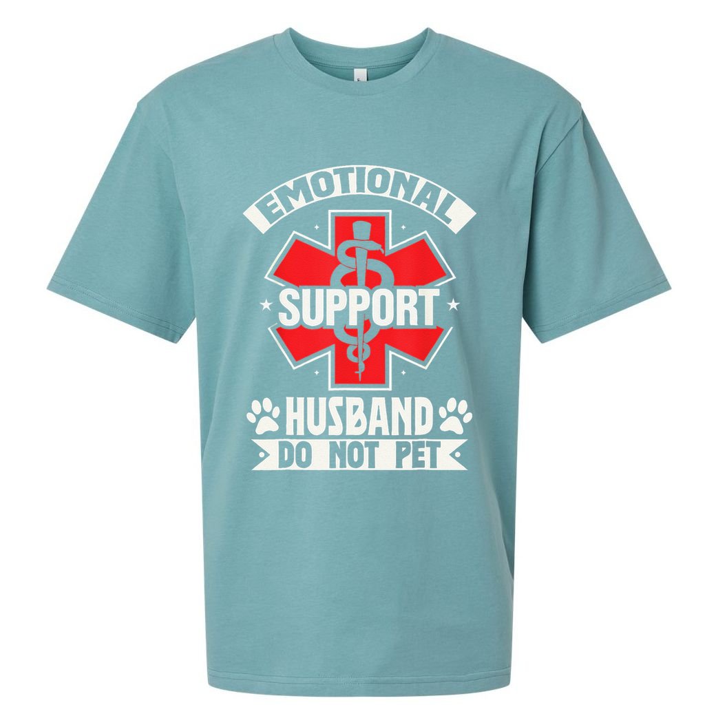 Emotional Support Husband Do Not Pet Meme Sueded Cloud Jersey T-Shirt