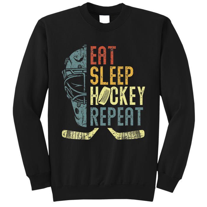 Eat Sleep Hockey Repeat  Ice Hockey Retro Vintage Sweatshirt