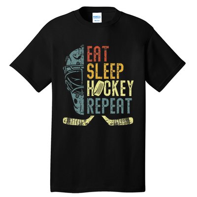 Eat Sleep Hockey Repeat  Ice Hockey Retro Vintage Tall T-Shirt