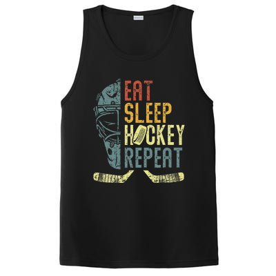 Eat Sleep Hockey Repeat  Ice Hockey Retro Vintage PosiCharge Competitor Tank