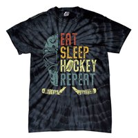 Eat Sleep Hockey Repeat  Ice Hockey Retro Vintage Tie-Dye T-Shirt