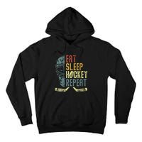 Eat Sleep Hockey Repeat  Ice Hockey Retro Vintage Tall Hoodie