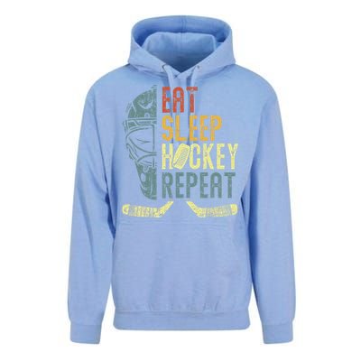 Eat Sleep Hockey Repeat  Ice Hockey Retro Vintage Unisex Surf Hoodie