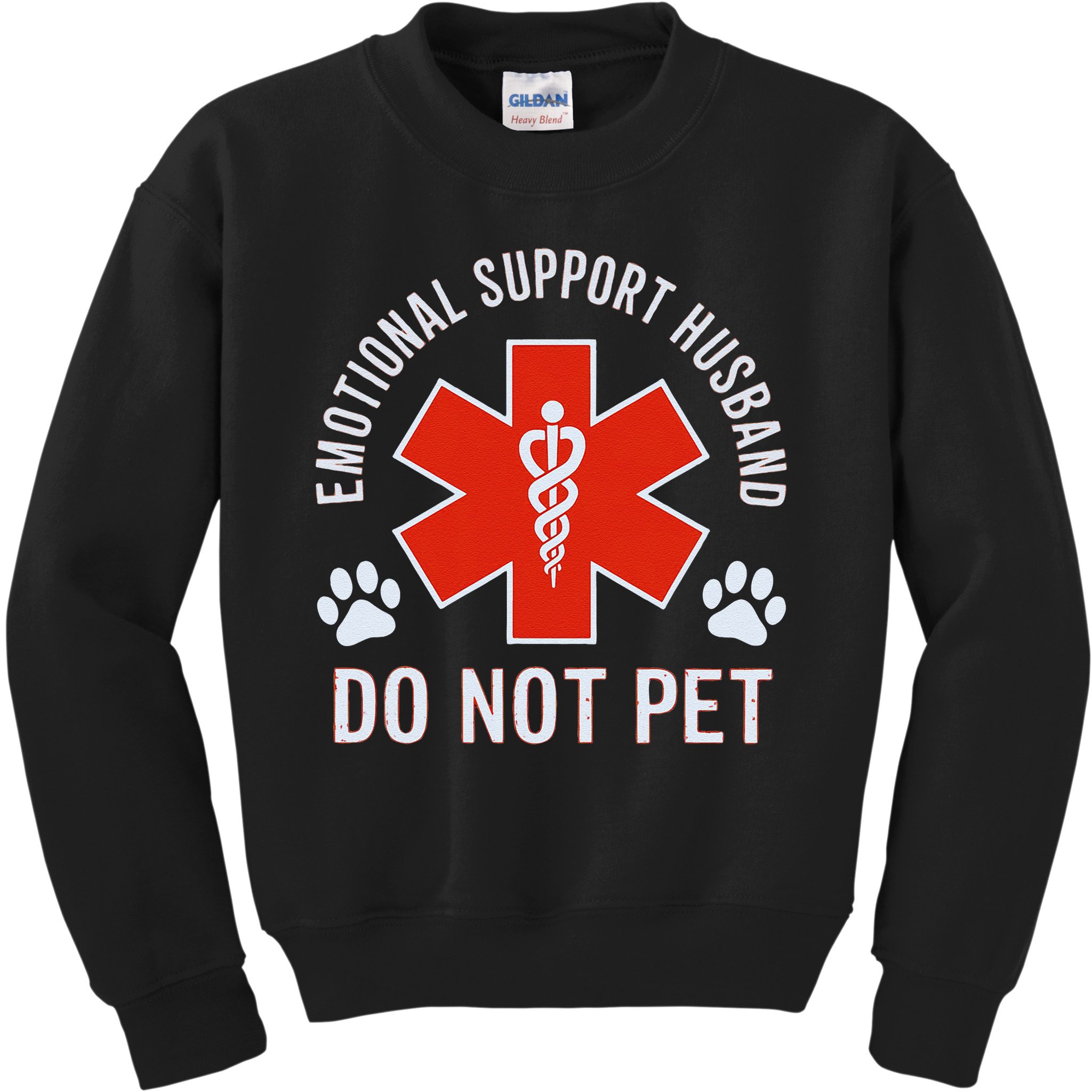 Emotional Support Husband Do Not Pet Kids Sweatshirt