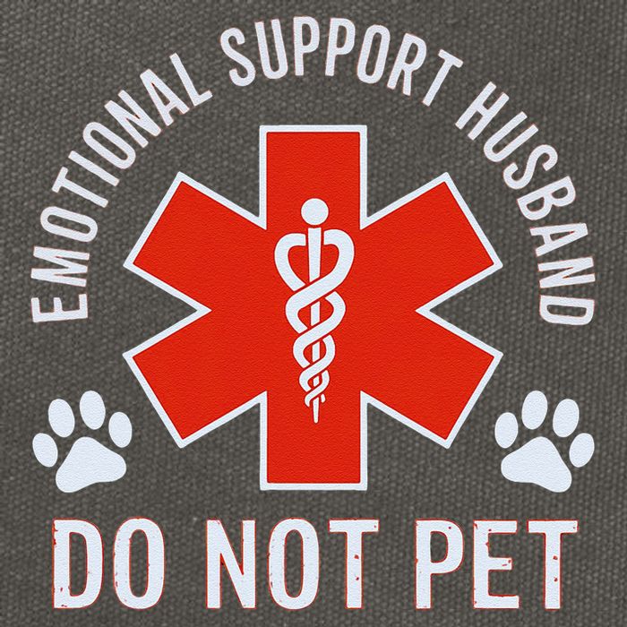 Emotional Support Husband Do Not Pet Cotton Canvas Backpack