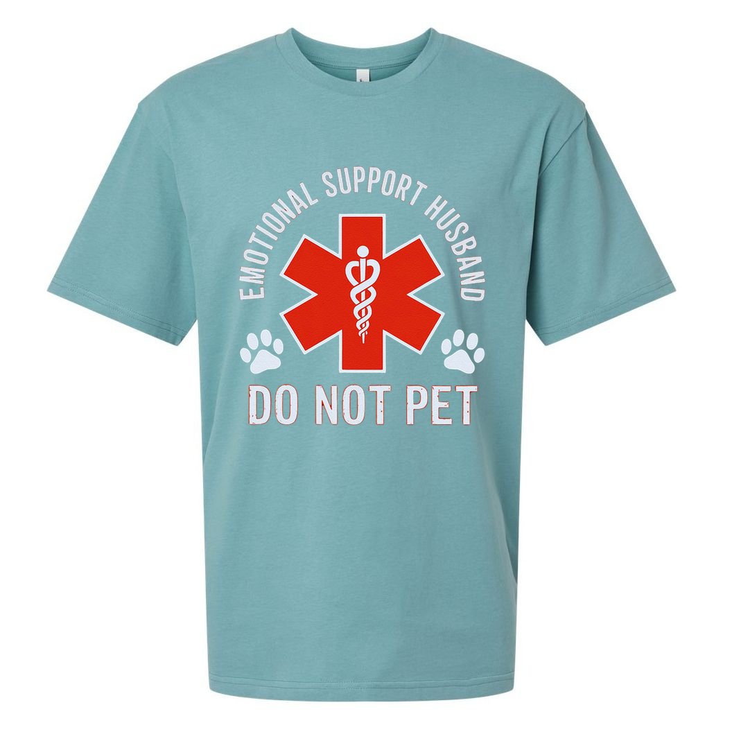 Emotional Support Husband Do Not Pet Sueded Cloud Jersey T-Shirt