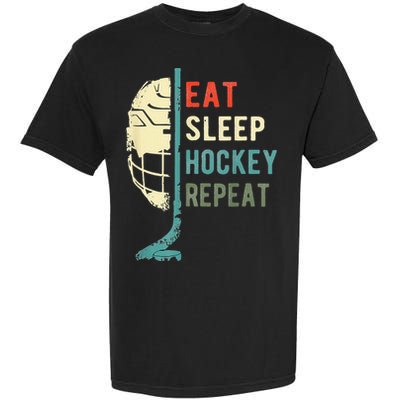 Eat Sleep Hockey Repeat Hockey Funny Ice Hockey Garment-Dyed Heavyweight T-Shirt