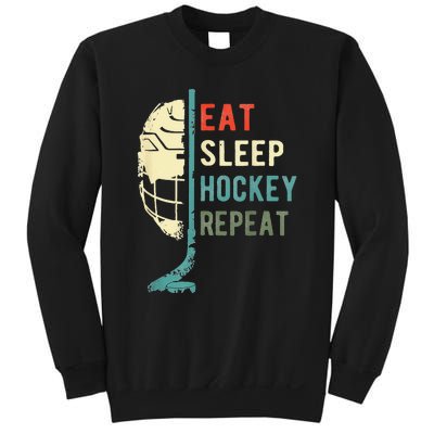 Eat Sleep Hockey Repeat Hockey Funny Ice Hockey Sweatshirt